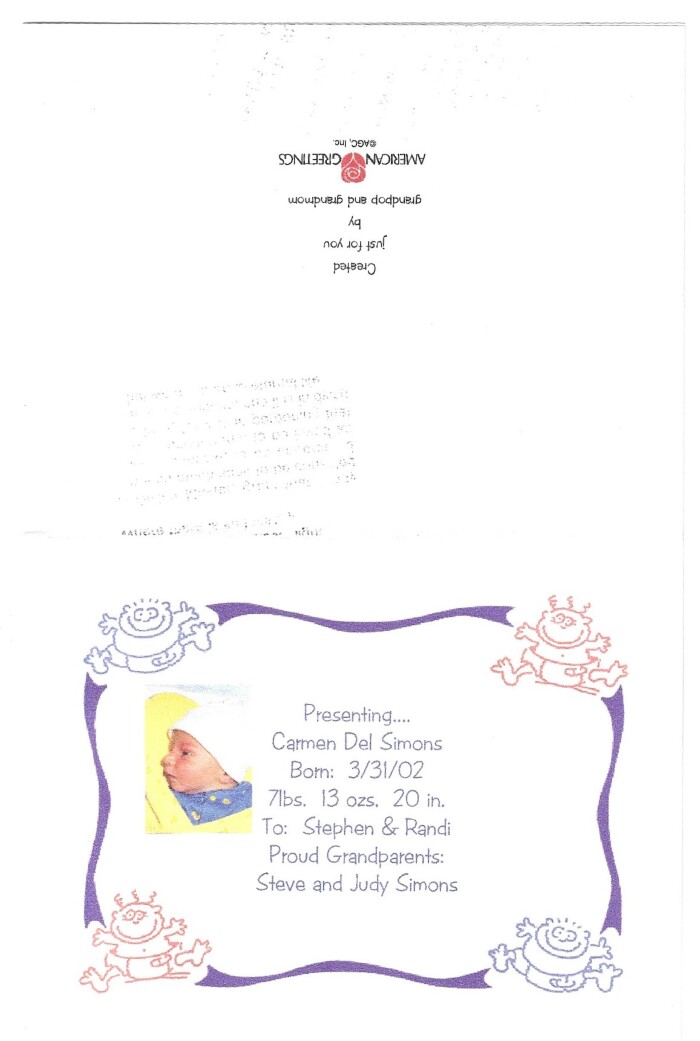 Front and back of item