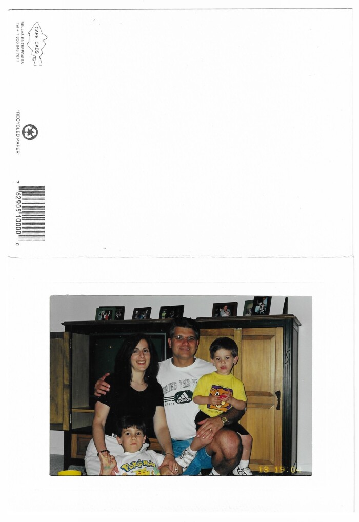 Front and back of item